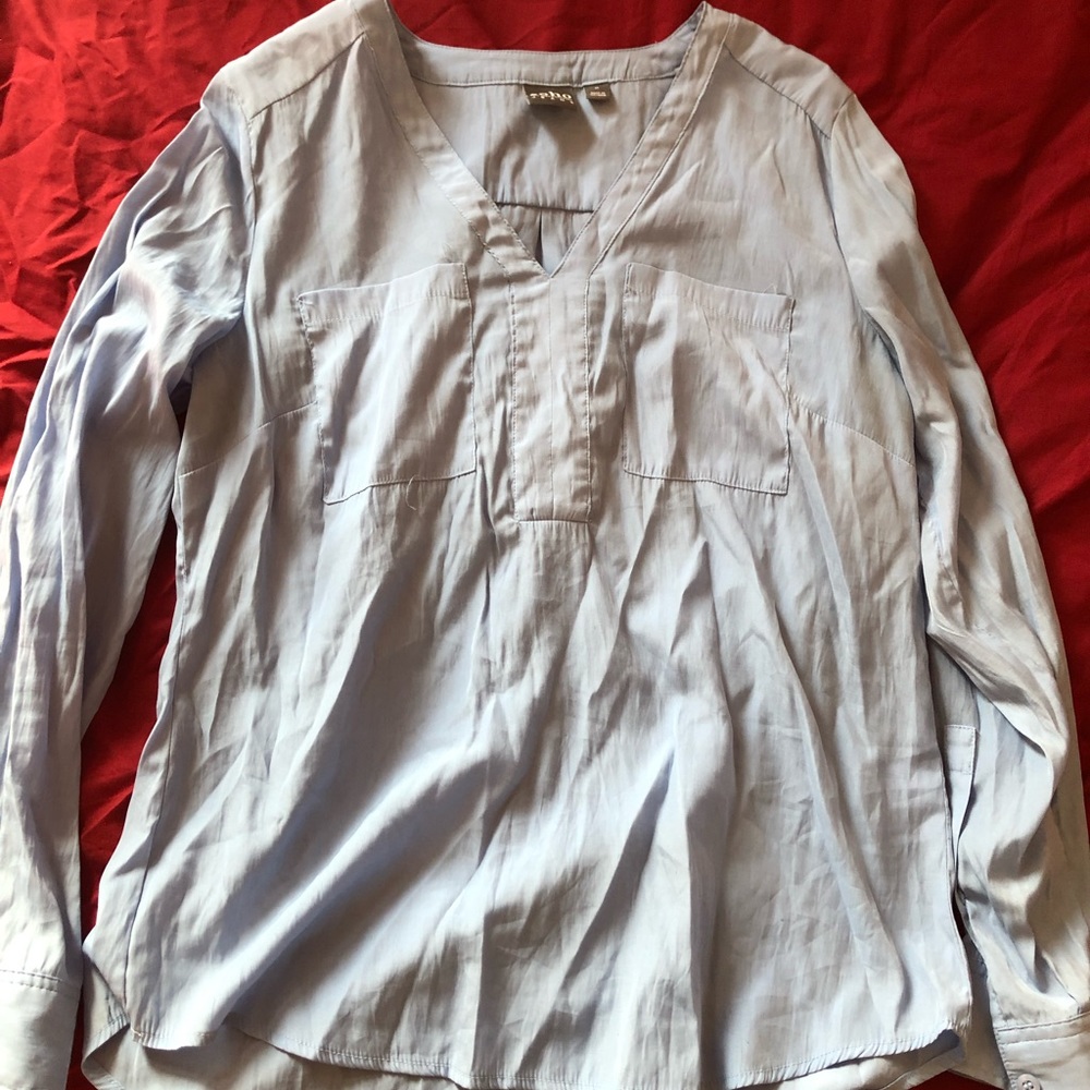 Medium Light Blue New York & Company Blouse
